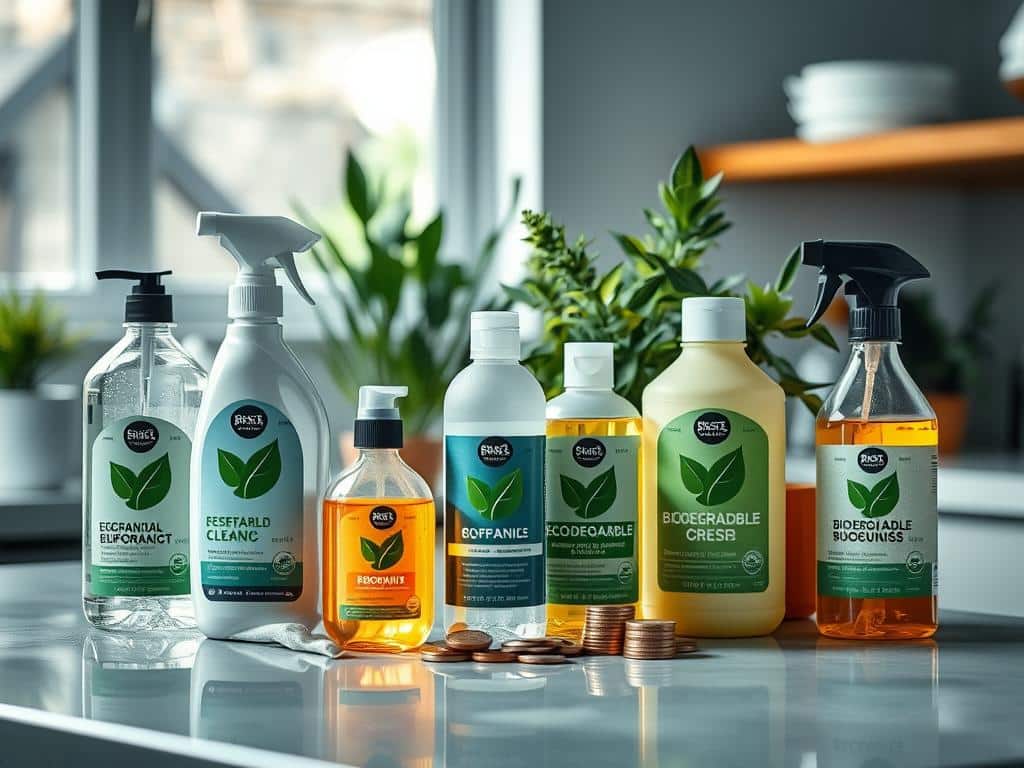 Biodegradable cleaning products and financial savings