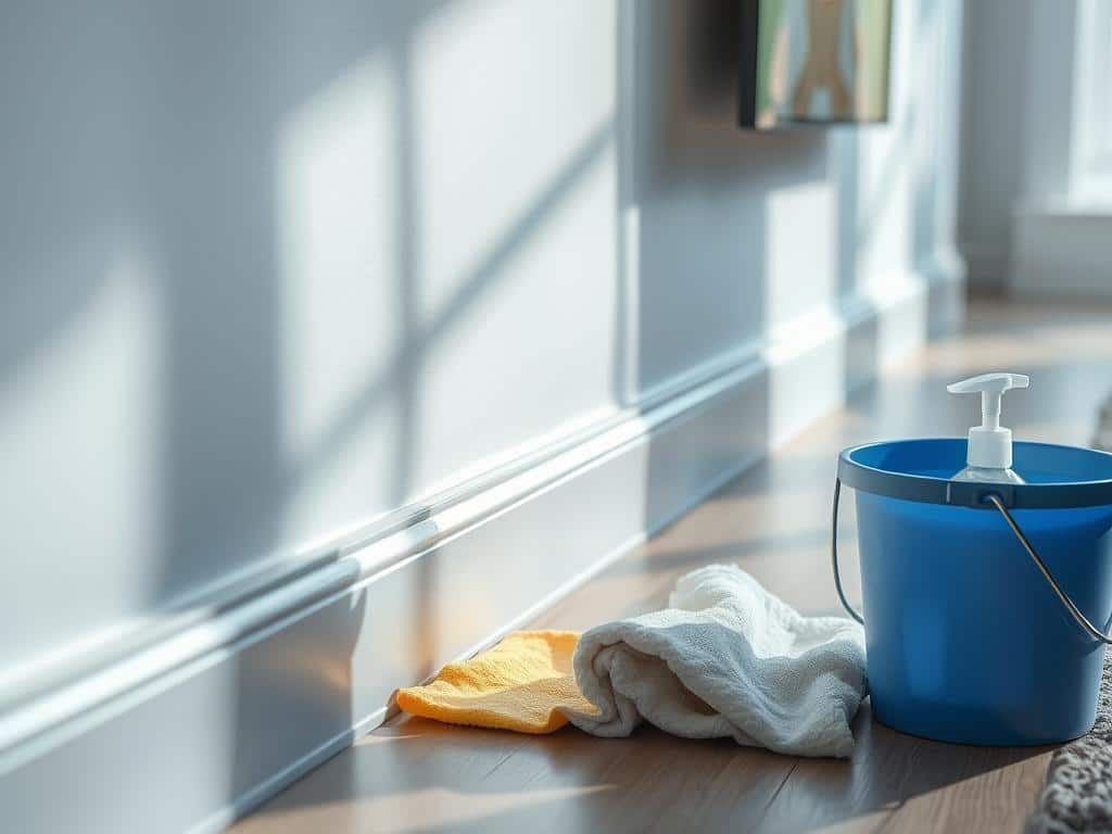 cleaning baseboards