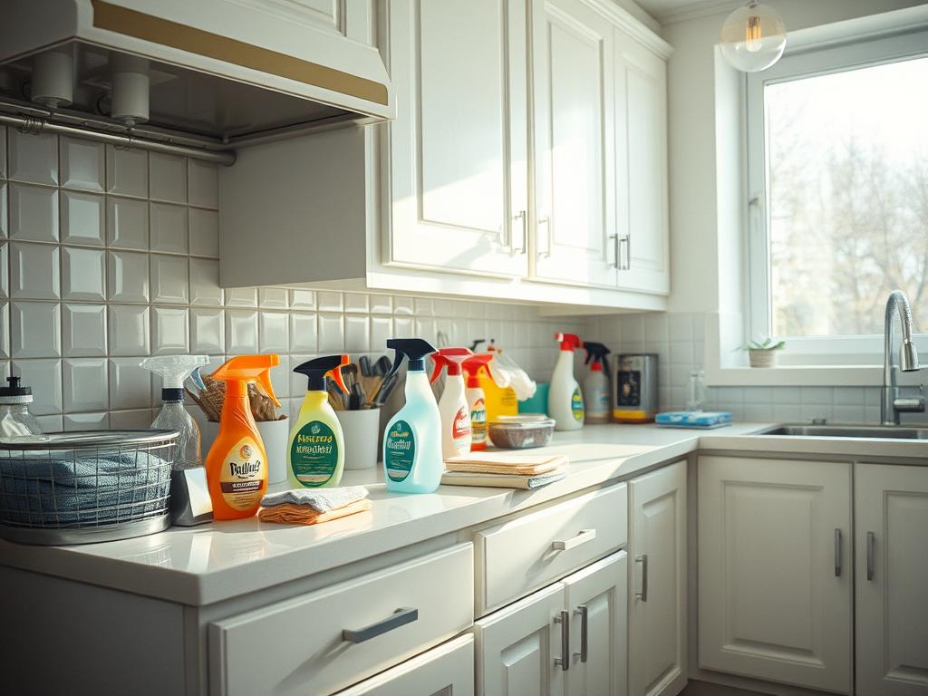 cleaning kitchen cabinets