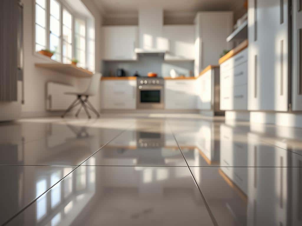 cleaning kitchen floor tiles