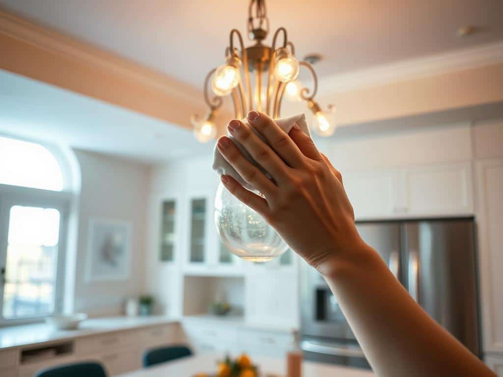 cleaning kitchen light fixtures