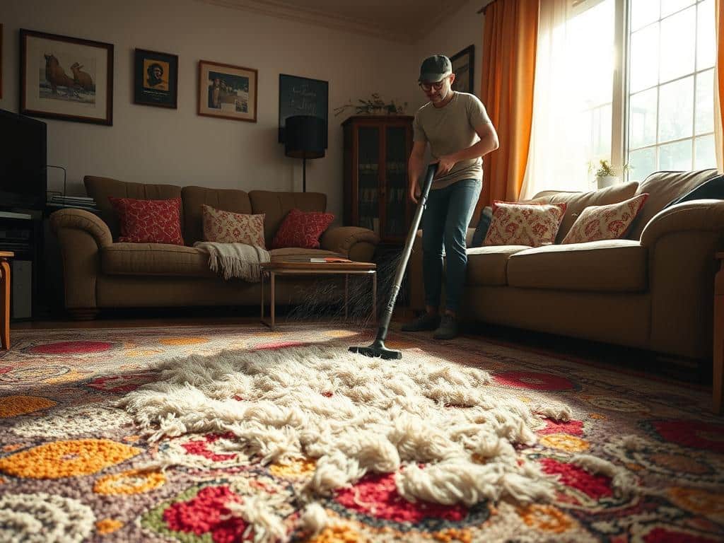 cleaning rugs of pet hair