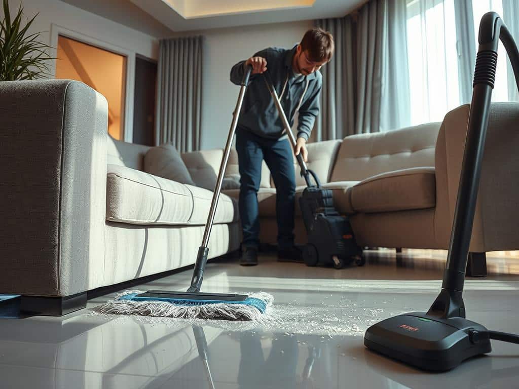 cleaning under furniture