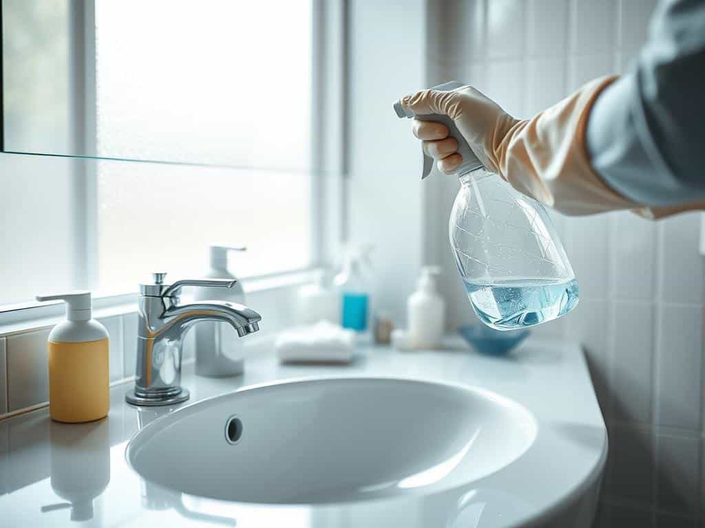 disinfecting bathroom