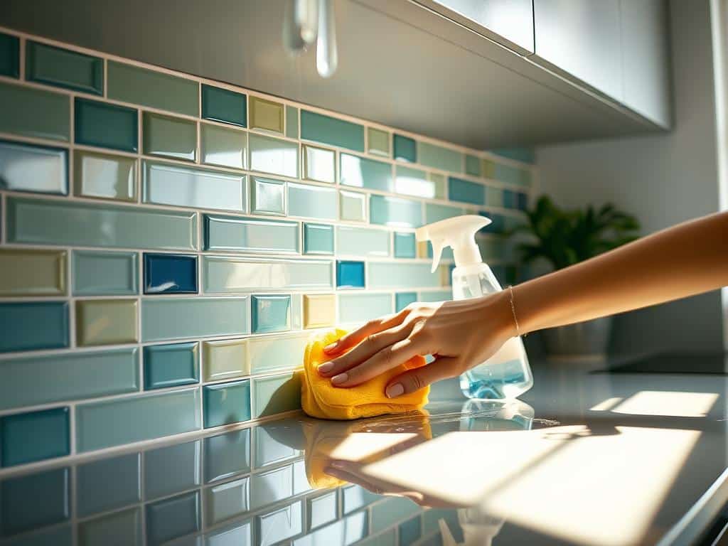 how to clean kitchen backsplash