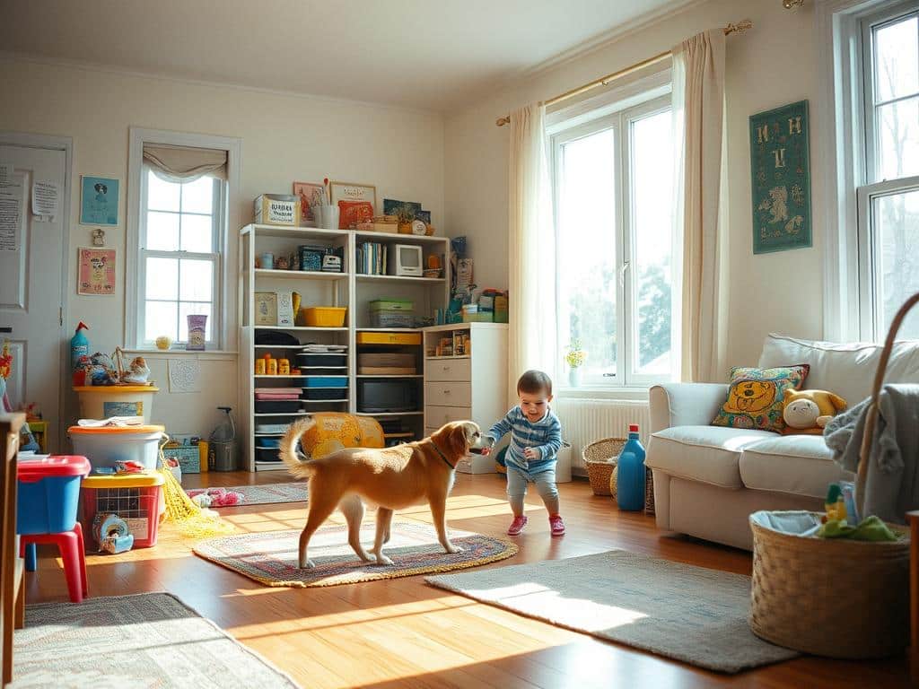 Maintaining a clean home with pets and kids