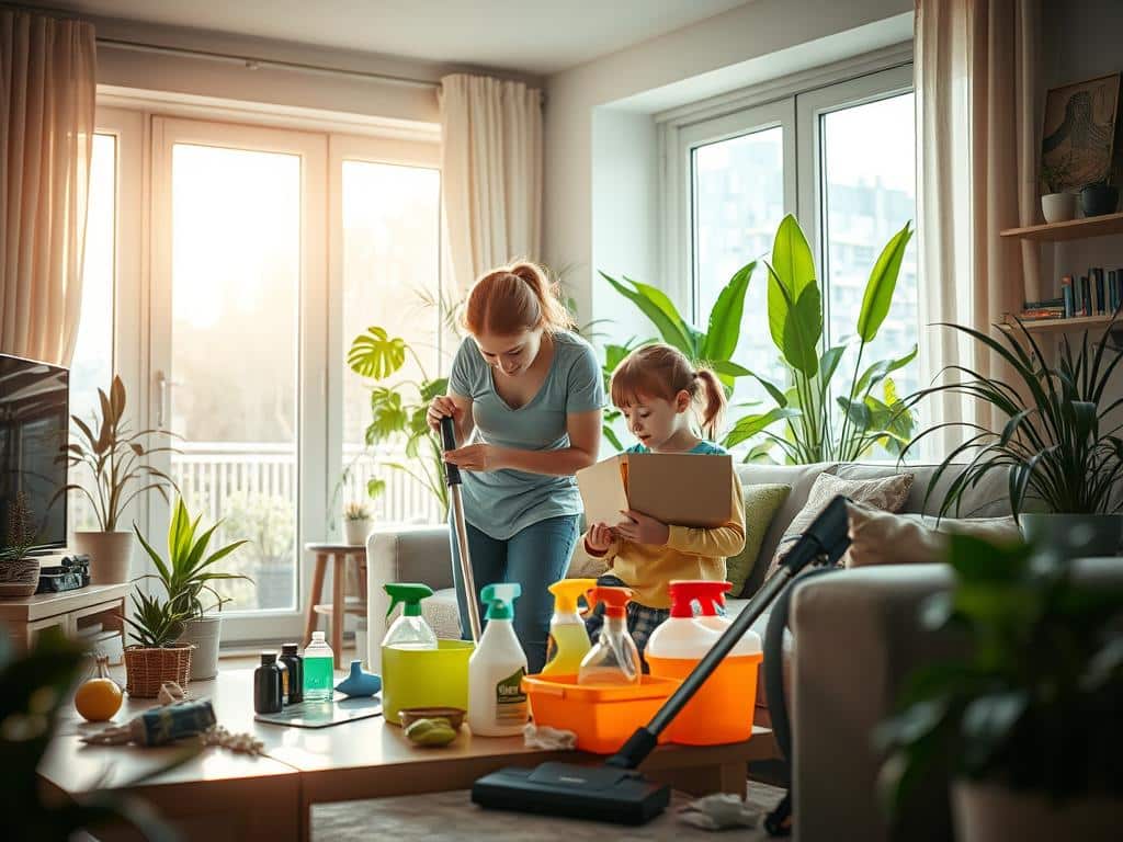 cleaning routine for families